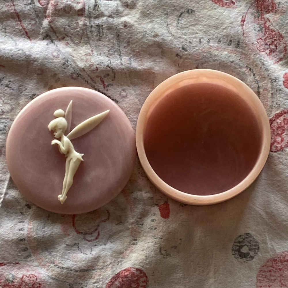 Disney Pink and Cream Tinker Bell Decorative Accent Excellent Condition - Picture 2 of 12